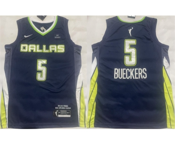 Men's Dallas Wings #5 Paige Bueckers Navy Stitched Basketball Jerseys