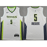 Men's Dallas Wings #5 Paige Bueckers White Stitched Basketball Jersey