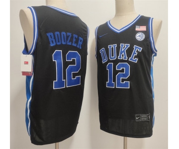 Men's Duke Blue Devils #12 Cameron Boozer Black Stitched Basketball Jersey