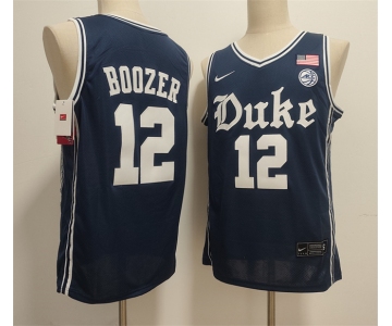 Men's Duke Blue Devils #12 Cameron Boozer Navy Stitched Basketball Jersey