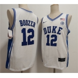 Men's Duke Blue Devils #12 Cameron Boozer White Stitched Basketball Jerseys