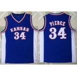 Men's Kansas Jayhawks #34 Paul Pierce Royal Blue College Basketball Retro Swingman Stitched NCAA Jersey