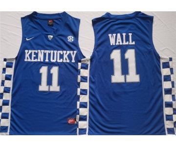 Men's Kentucky Wildcats #11 John Wall Blue Stitched Jersey