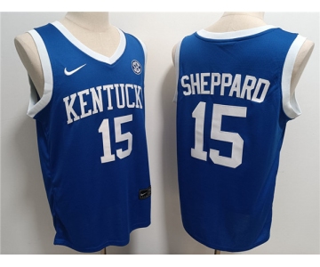 Men's Kentucky Wildcats #15 Reed Sheppard Blue Stitched Jersey