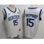 Men's Kentucky Wildcats #15 Reed Sheppard White Stitched Jersey