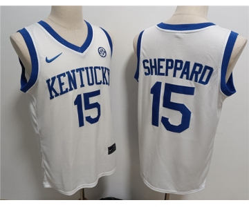 Men's Kentucky Wildcats #15 Reed Sheppard White Stitched Jersey