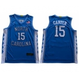 Men's North Carolina #15 Vince Carter Blue Stitched College Basketball Jersey