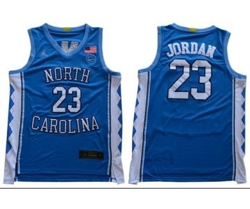 Men's North Carolina #23 Michael Jordan Blue Stitched College Basketball Jersey