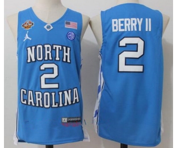 Men's North Carolina Tar Heels #2 Joel Berry II Light Blue Final Four Patch College Basketball 2017 Brand Jordan Swingman Stitched NCAA Jersey