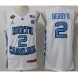 Men's North Carolina Tar Heels #2 Joel Berry II White Final Four Patch College Basketball 2017 Brand Jordan Swingman Stitched NCAA Jersey