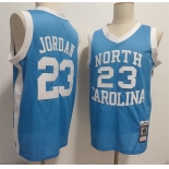 Men's North Carolina Tar Heels #23 Michael Jordan Light Blue Throwback Stitched Jersey