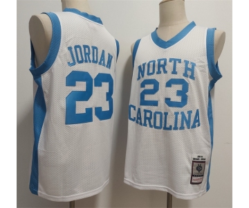 Men's North Carolina Tar Heels #23 Michael Jordan White Throwback Stitched Jersey