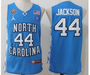 Men's North Carolina Tar Heels #44 Justin Jackson Light Blue Final Four Patch College Basketball 2017 Brand Jordan Swingman Stitched NCAA Jersey