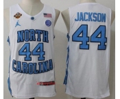 Men's North Carolina Tar Heels #44 Justin Jackson White Final Four Patch College Basketball 2017 Brand Jordan Swingman Stitched NCAA Jersey