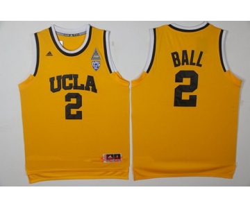 Men's UCLA Bruins #2 Lonzo Ball Yellow College Basketball 2017 adidas Swingman Stitched NCAA Jersey