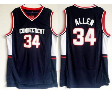 Men's University Of Connecticut #34 Ray Allen Navy Blue College Basketball Swingman Stitched NCAA Jersey
