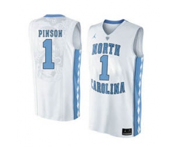 North Carolina Tar Heels #1 Theo Pinson White College Basketball Jersey