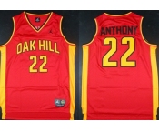 Oak Hill Academy #22 Carmelo Anthony Red Swingman Jersey