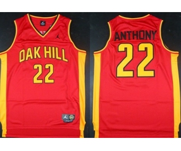 Oak Hill Academy #22 Carmelo Anthony Red Swingman Jersey