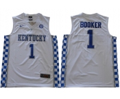 Wildcats #1 Devin Booker White Basketball Elite Stitched NCAA Jersey