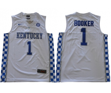 Wildcats #1 Devin Booker White Basketball Elite Stitched NCAA Jersey