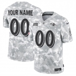 Men's Baltimore Ravens Active Player Custom 2024 F.U.S.E Arctic Camo Salute To Service Limited Stitched Football Jersey