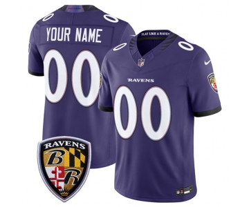 Men's Baltimore Ravens Active Player Custom Purple 2026 F.U.S.E Vapor Limited Football Stitched Jersey
