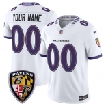 Men's Baltimore Ravens Active Player Custom White 2026 F.U.S.E. Vapor Limited Football Stitched Jersey