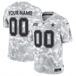 Men's Dallas Cowboys Active Player Custom 2024 F.U.S.E Arctic Camo Salute To Service Limited Stitched Football Jersey