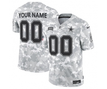 Men's Dallas Cowboys Active Player Custom 2024 F.U.S.E Arctic Camo Salute To Service Limited Stitched Football Jersey