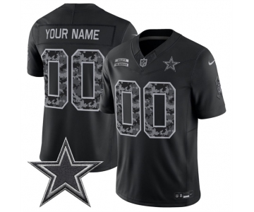 Men's Dallas Cowboys Active Player Custom Black F.U.S.E. 2026 Salute to Service Limited Stitched Football Jersey