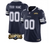 Men's Dallas Cowboys Active Player Custom Navy 2023 F.U.S.E. NFC East Champions Patch Football Stitched Jersey