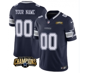 Men's Dallas Cowboys Active Player Custom Navy 2023 F.U.S.E. NFC East Champions Patch Football Stitched Jersey