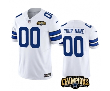 Men's Dallas Cowboys Active Player Custom White 2023 F.U.S.E. NFC East Champions Patch Football Stitched Jersey