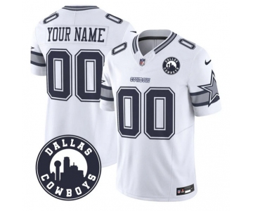 Men's Dallas Cowboys Active Player Custom White 2025 F.U.S.E Dallas City Patch Vapor Untouchable Limited Football Stitched Game Jersey