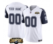 Men's Dallas Cowboys Active Player Custom White Navy 2023 F.U.S.E. NFC East Champions Patch Football Stitched Jersey