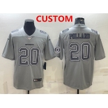 Men's Dallas Cowboys Custom With Patch Gray Atmosphere Fashion Stitched Jersey