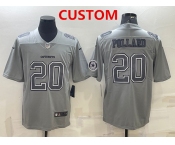 Men's Dallas Cowboys Custom With Patch Gray Atmosphere Fashion Stitched Jersey