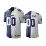 Men's Dallas Cowboys Customized Navy White Split Vapor Untouchable Limited Stitched Jersey