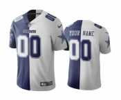 Men's Dallas Cowboys Customized Navy White Split Vapor Untouchable Limited Stitched Jersey
