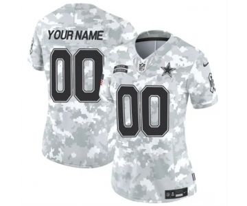 Women's Dallas Cowboys Active Player Custom 2024 F.U.S.E Arctic Camo Salute To Service Limited Stitched Football Jersey