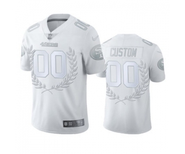 Men's 49ers Custom White Platinum Stitched Olive Branch MVP Edition Limited Jersey