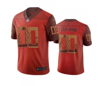 Men's 49ers Customized Vapor Limited City Edition Orange Jersey