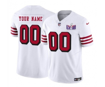 Men's San Francisco 49ers Active Player Custom New White 2024 F.U.S.E. Super Bowl LVIII Patch Vapor Untouchable Limited Football Stitched Jersey