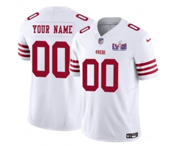 Men's San Francisco 49ers Active Player Custom White 2024 F.U.S.E. Super Bowl LVIII Patch Vapor Untouchable Limited Football Stitched Jersey