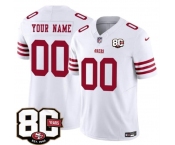 Men's San Francisco 49ers Active Player Custom White 80th Anniversary Patch 2026 F.U.S.E. Vapor Untouchable Limited Football Stitched Jersey Men's San Francisco 49ers Active Player Custom White 80th Anniversary Patch 2026 F.U.S.E. Vapor Untouchable Limited Football Stitched Jersey