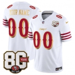 Men's San Francisco 49ers Active Player Custom White Gold 80th Anniversary Patch “Rivalries” 2026 F.U.S.E. Vapor Untouchable Limited Football Stitched Jers Men's San Francisco 49ers Active Player Custom White Gold 80th Anniversary Patch “Rivalries” 2026 F.U.S.E. Vapor Untouchable Limited Football Stitched Jers