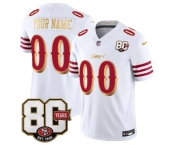 Men's San Francisco 49ers Active Player Custom White Gold 80th Anniversary Patch “Rivalries” 2026 F.U.S.E. Vapor Untouchable Limited Football Stitched Jers Men's San Francisco 49ers Active Player Custom White Gold 80th Anniversary Patch “Rivalries” 2026 F.U.S.E. Vapor Untouchable Limited Football Stitched Jers