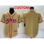 Men's San Francisco 49ers Custom Gold Stitched MLB Cool Base Nike Baseball Jersey