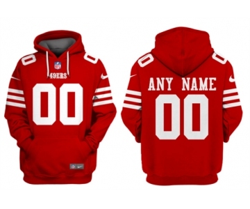 Men's San Francisco 49ers Customized Red Alternate Pullover Hoodie